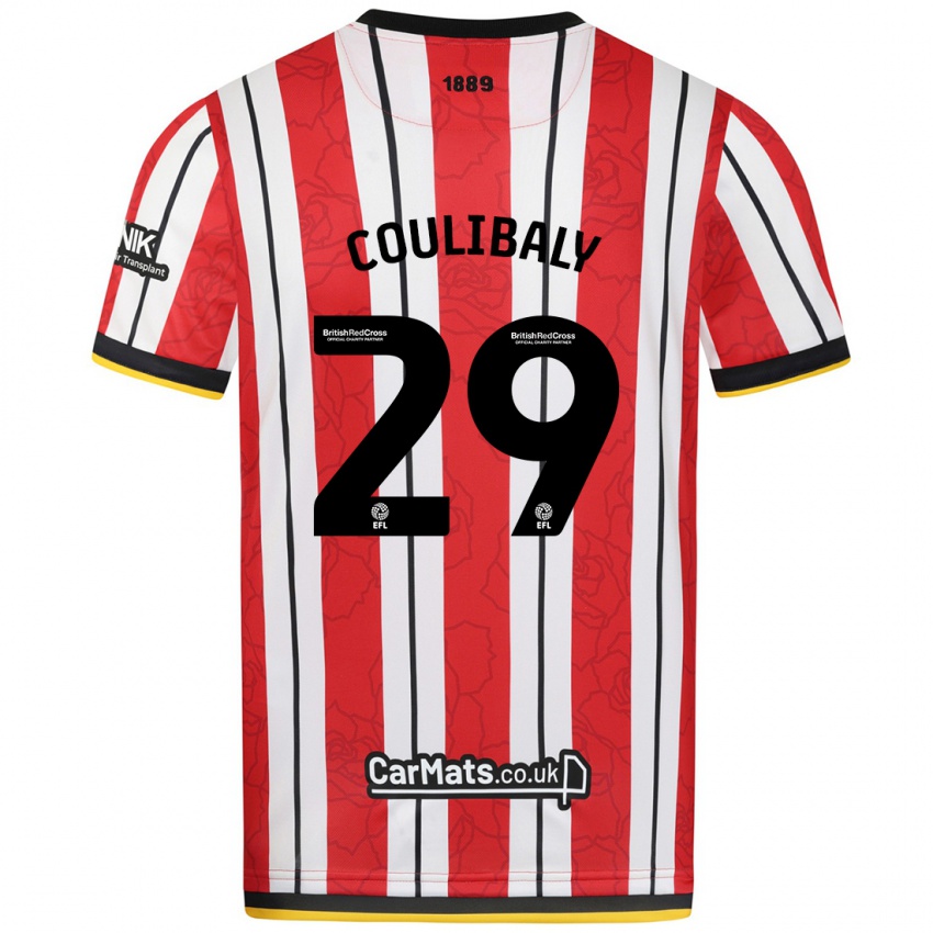 Kinder Ismaila Coulibaly #29 Rot Weiße Streifen Heimtrikot Trikot 2024/25 T-Shirt Schweiz