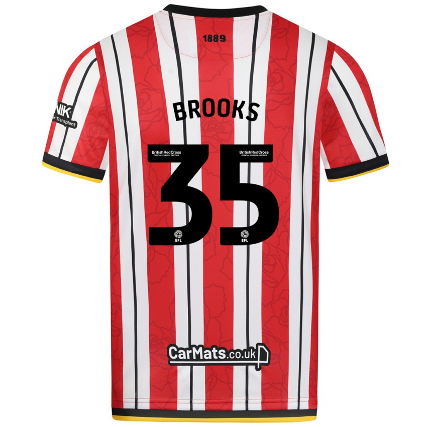 Kinder Andre Brooks #35 Rot Weiße Streifen Heimtrikot Trikot 2024/25 T-Shirt Schweiz