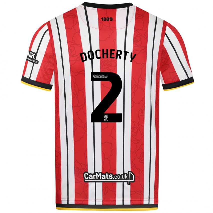 Kinder Charley Docherty #2 Rot Weiße Streifen Heimtrikot Trikot 2024/25 T-Shirt Schweiz