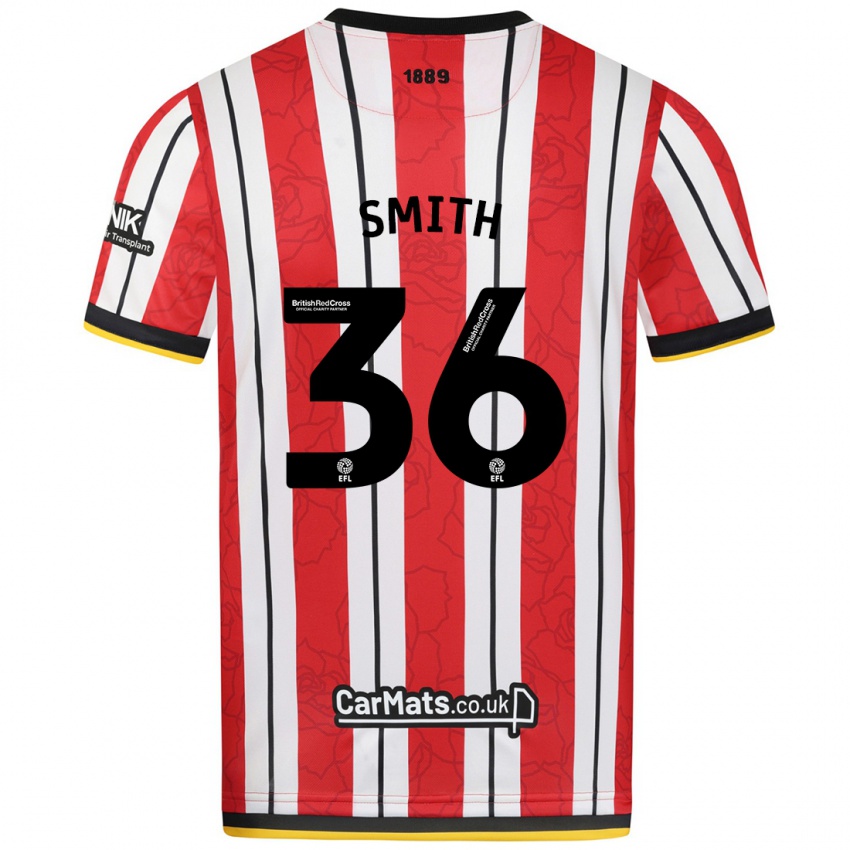 Kinder Joshua Smith #36 Rot Weiße Streifen Heimtrikot Trikot 2024/25 T-Shirt Schweiz