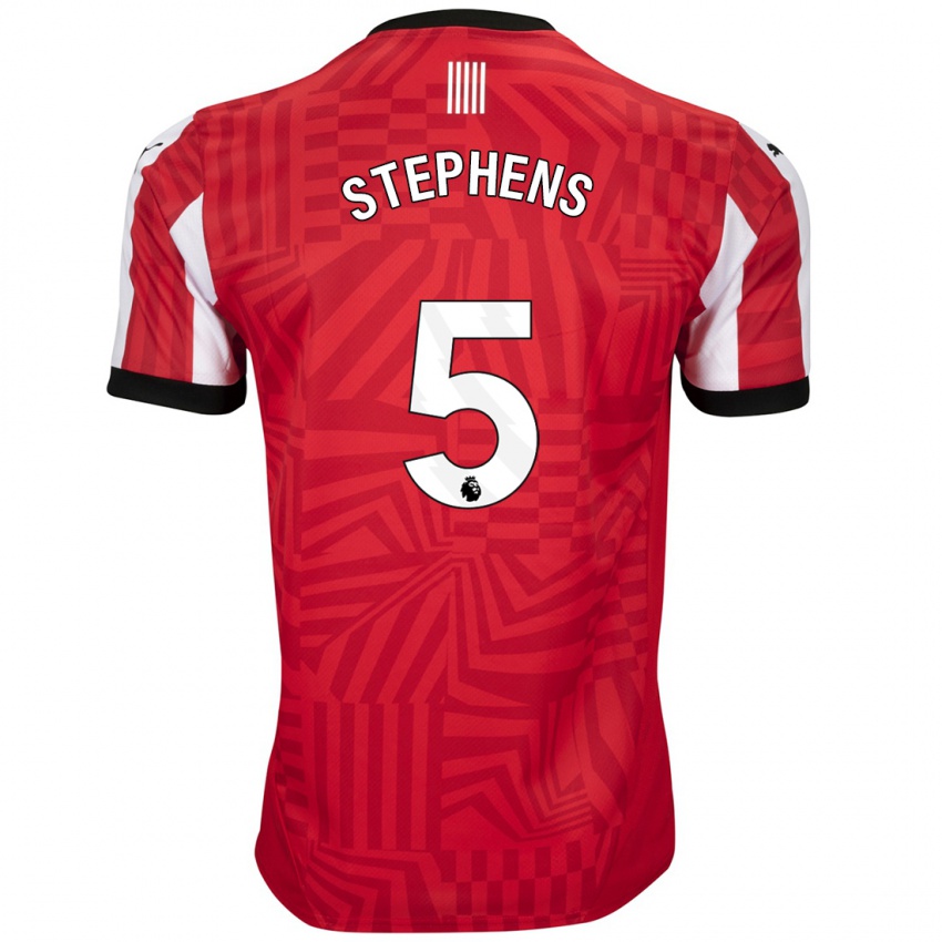 Enfant Maillot Jack Stephens #5 Rouge Blanc Tenues Domicile 2024/25 T-Shirt Suisse