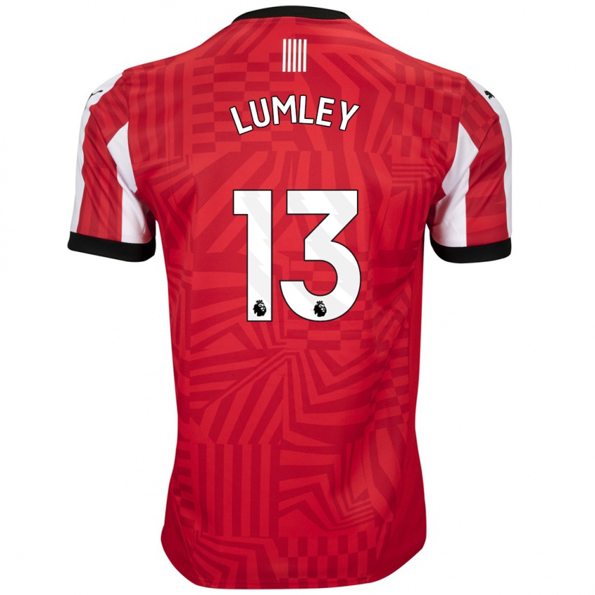 Enfant Maillot Joe Lumley #13 Rouge Blanc Tenues Domicile 2024/25 T-Shirt Suisse