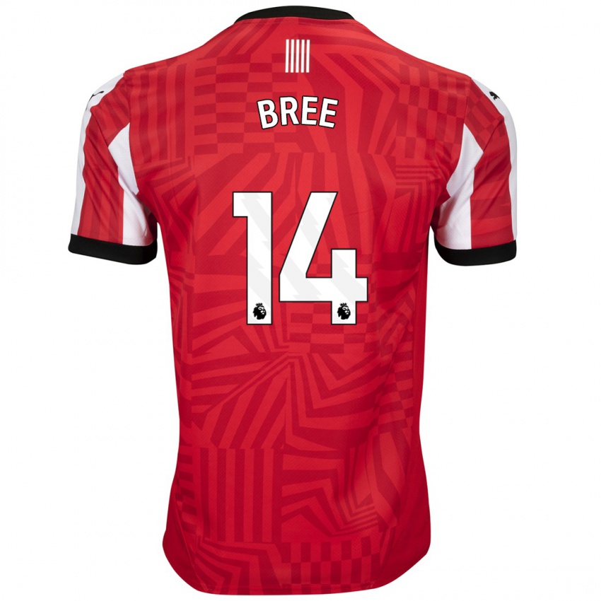 Enfant Maillot James Bree #14 Rouge Blanc Tenues Domicile 2024/25 T-Shirt Suisse