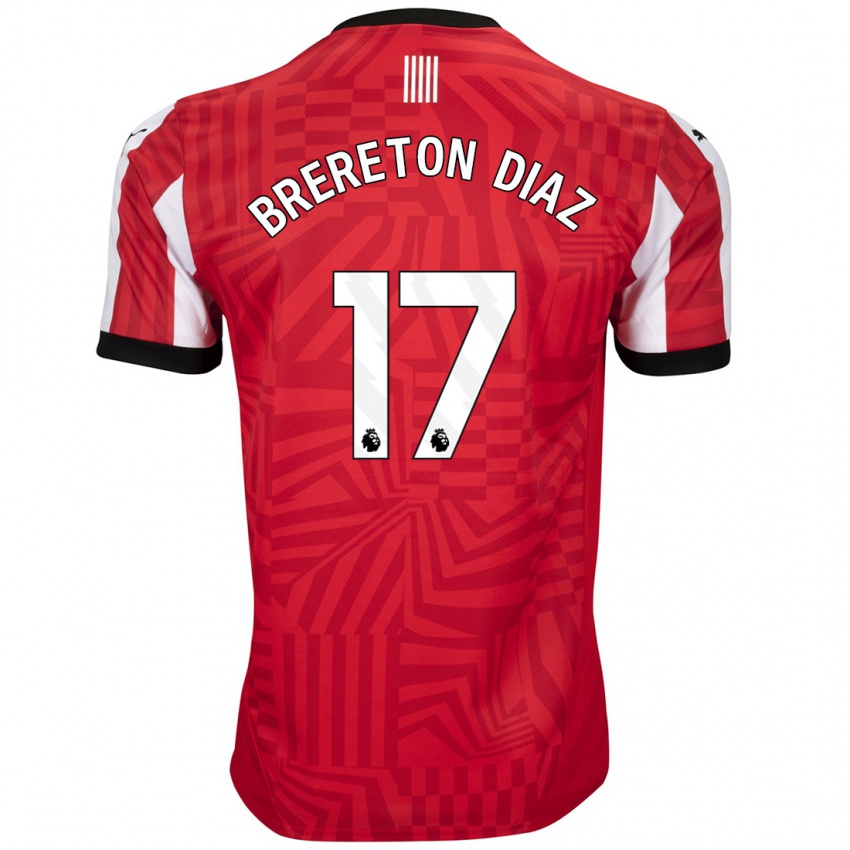 Enfant Maillot Ben Brereton Díaz #17 Rouge Blanc Tenues Domicile 2024/25 T-Shirt Suisse