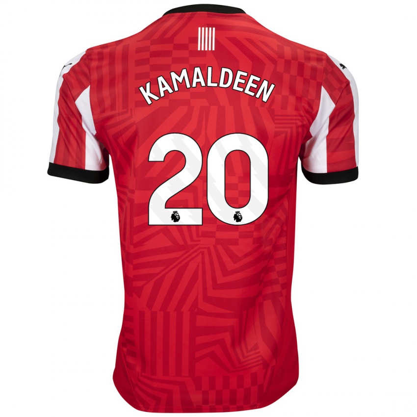 Enfant Maillot Kamaldeen Sulemana #20 Rouge Blanc Tenues Domicile 2024/25 T-Shirt Suisse