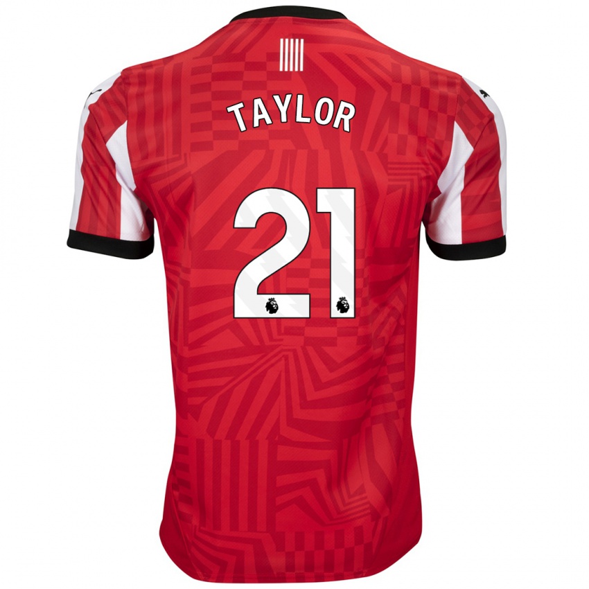 Enfant Maillot Charlie Taylor #21 Rouge Blanc Tenues Domicile 2024/25 T-Shirt Suisse