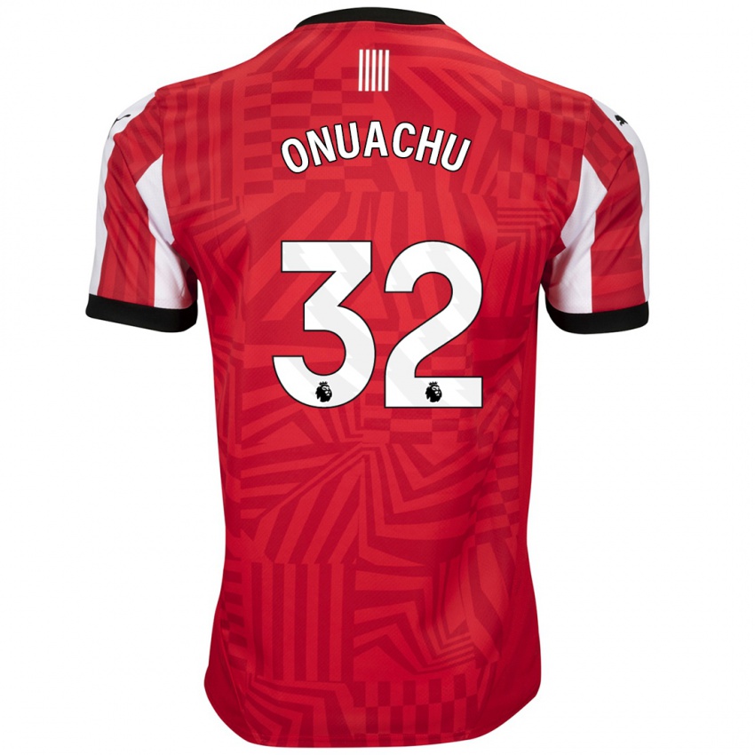 Enfant Maillot Paul Onuachu #32 Rouge Blanc Tenues Domicile 2024/25 T-Shirt Suisse