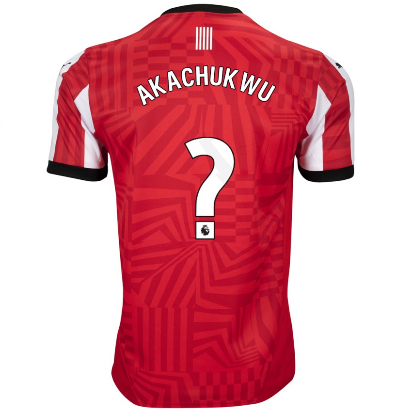 Enfant Maillot Romeo Akachukwu #0 Rouge Blanc Tenues Domicile 2024/25 T-Shirt Suisse