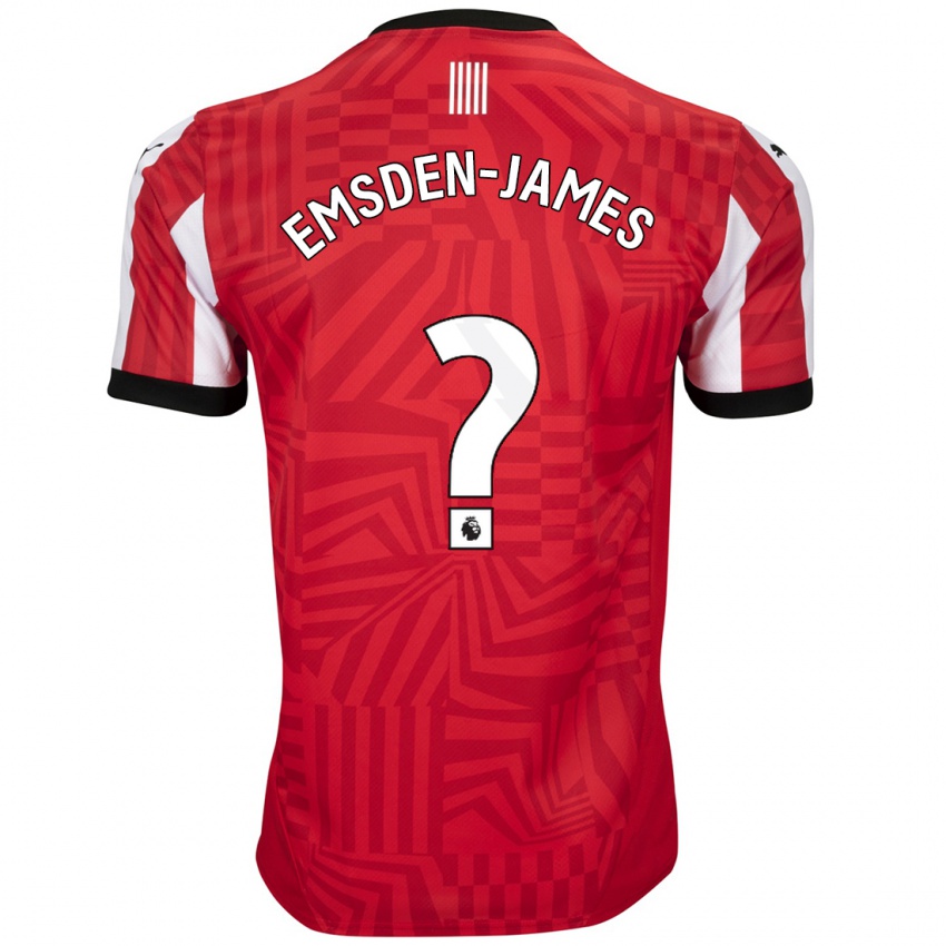 Enfant Maillot Harley Emsden-James #0 Rouge Blanc Tenues Domicile 2024/25 T-Shirt Suisse