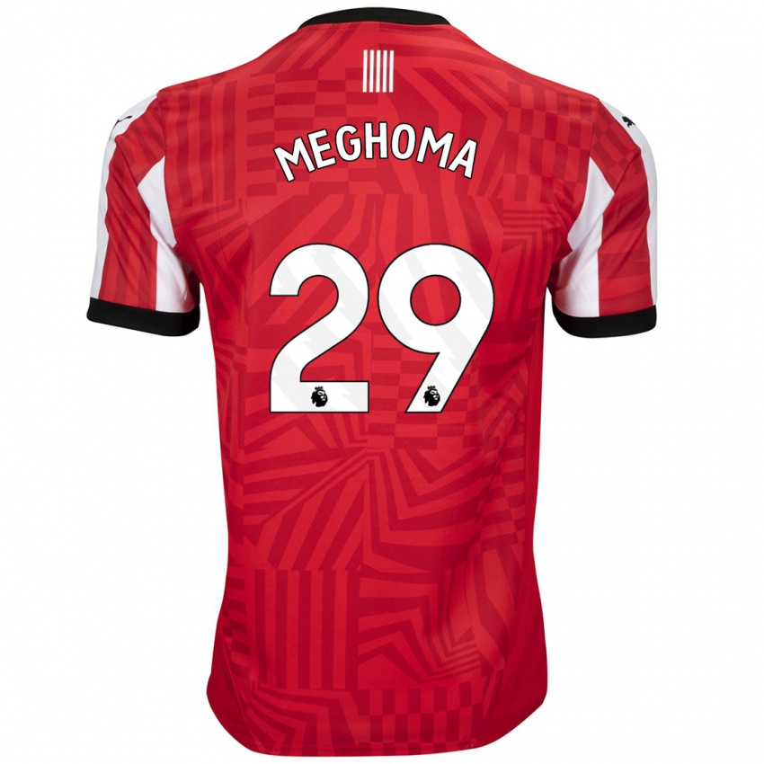 Kinder Jayden Meghoma #29 Rot Weiß Heimtrikot Trikot 2024/25 T-Shirt Schweiz