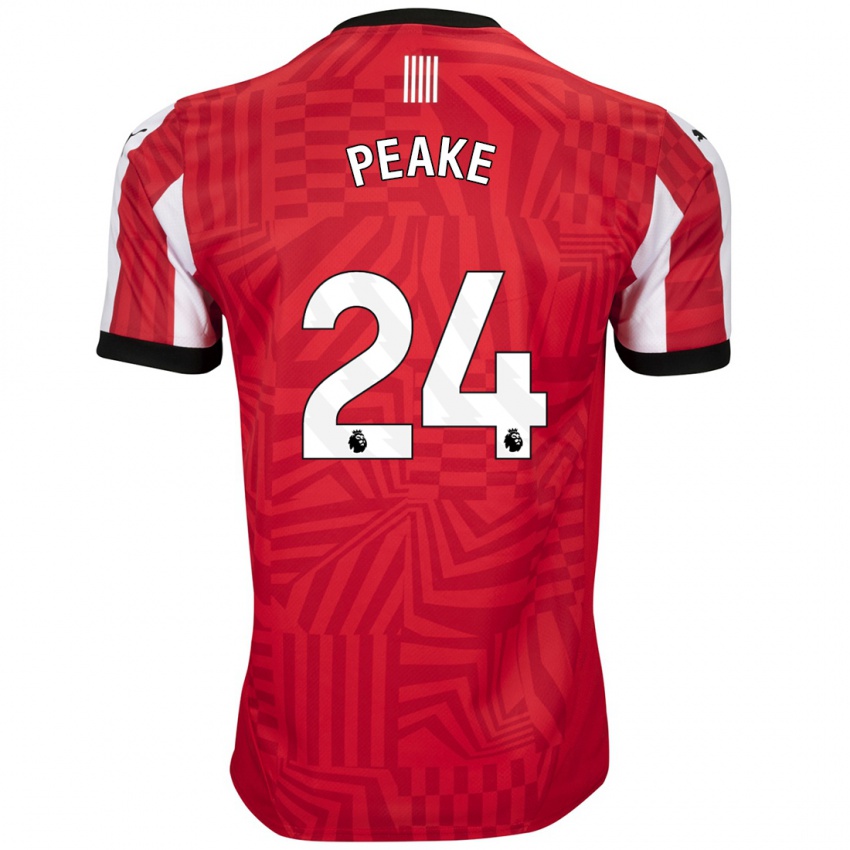 Enfant Maillot Paige Peake #24 Rouge Blanc Tenues Domicile 2024/25 T-Shirt Suisse