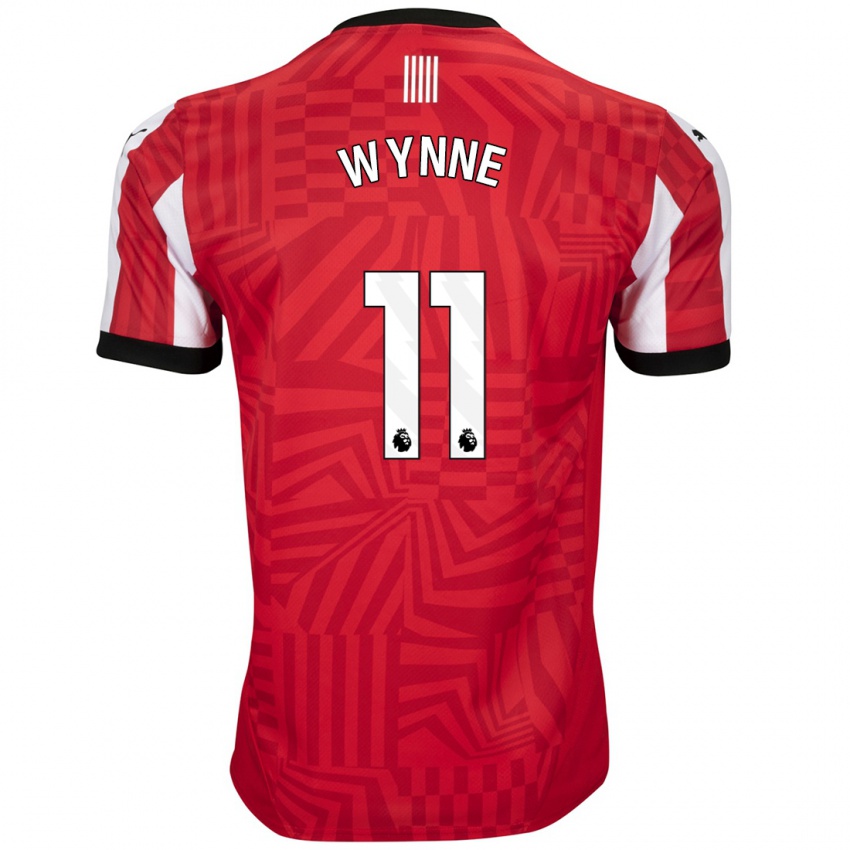 Enfant Maillot Megan Wynne #11 Rouge Blanc Tenues Domicile 2024/25 T-Shirt Suisse