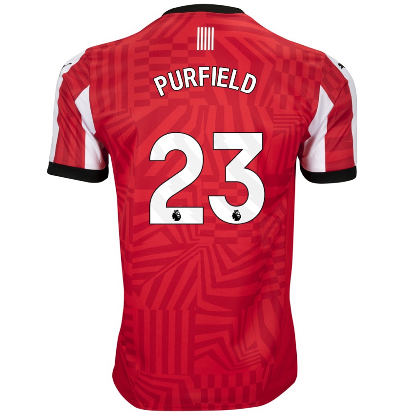 Kinder Jemma Elizabeth Purfield #23 Rot Weiß Heimtrikot Trikot 2024/25 T-Shirt Schweiz