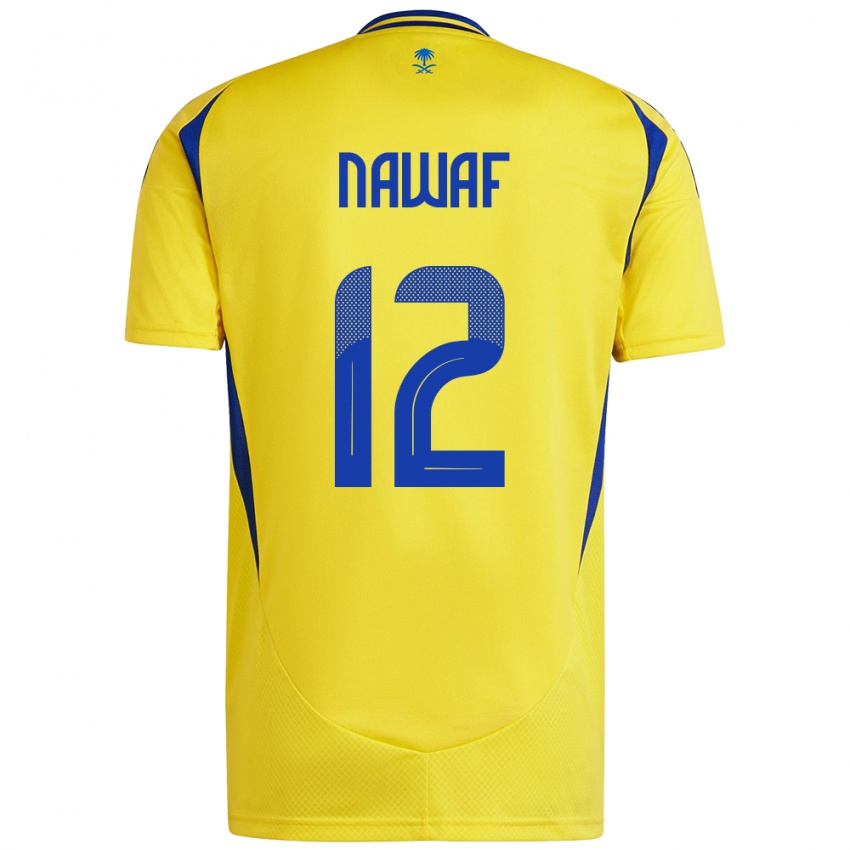 Enfant Maillot Nawaf Al-Boushal #12 Jaune Bleu Tenues Domicile 2024/25 T-Shirt Suisse