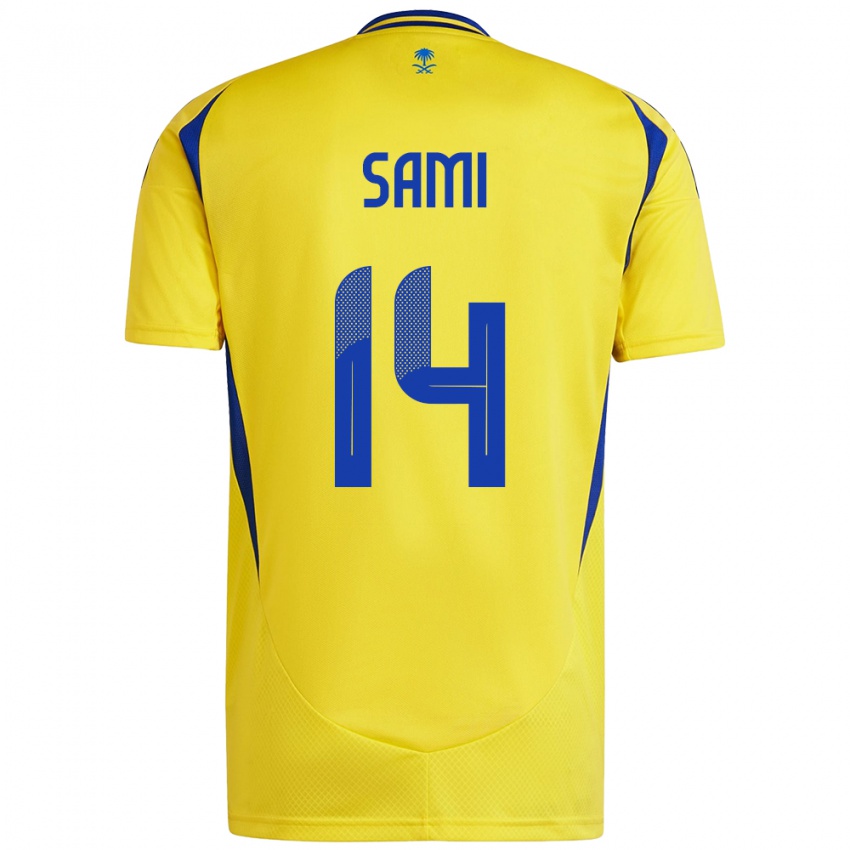 Enfant Maillot Sami Al-Najei #14 Jaune Bleu Tenues Domicile 2024/25 T-Shirt Suisse