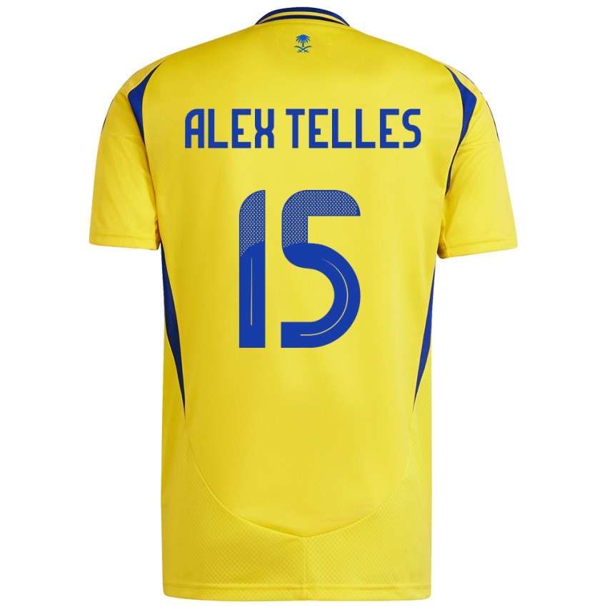 Enfant Maillot Alex Telles #15 Jaune Bleu Tenues Domicile 2024/25 T-Shirt Suisse