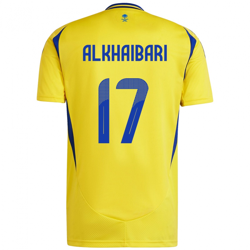 Enfant Maillot Abdullah Al-Khaibari #17 Jaune Bleu Tenues Domicile 2024/25 T-Shirt Suisse