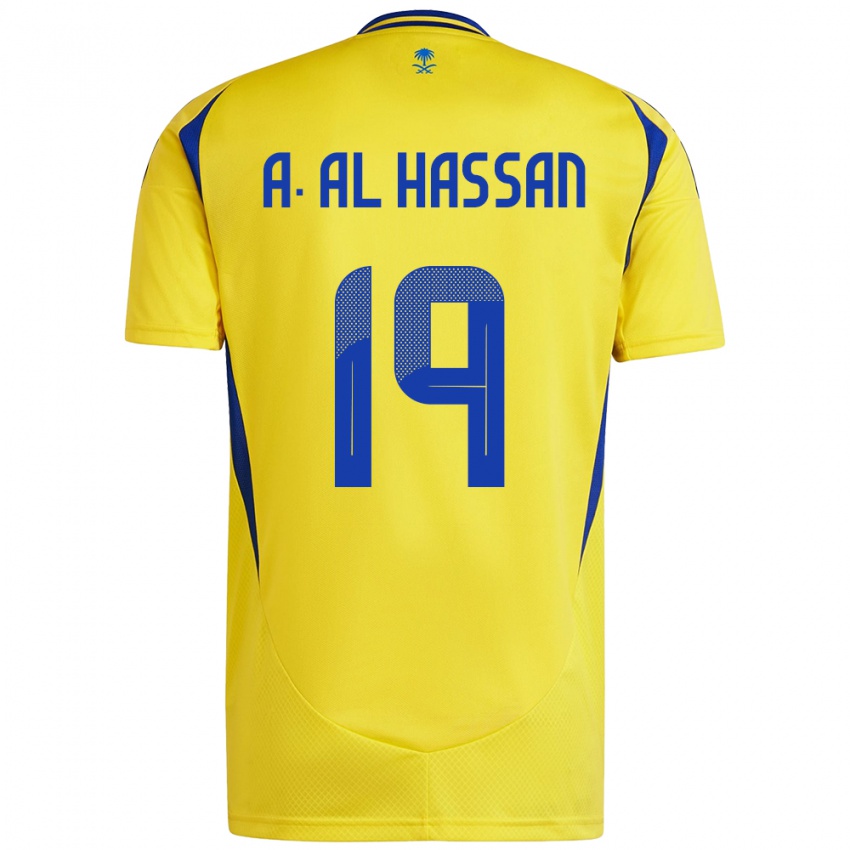 Kinder Ali Al-Hassan #19 Gelb Blau Heimtrikot Trikot 2024/25 T-Shirt Schweiz