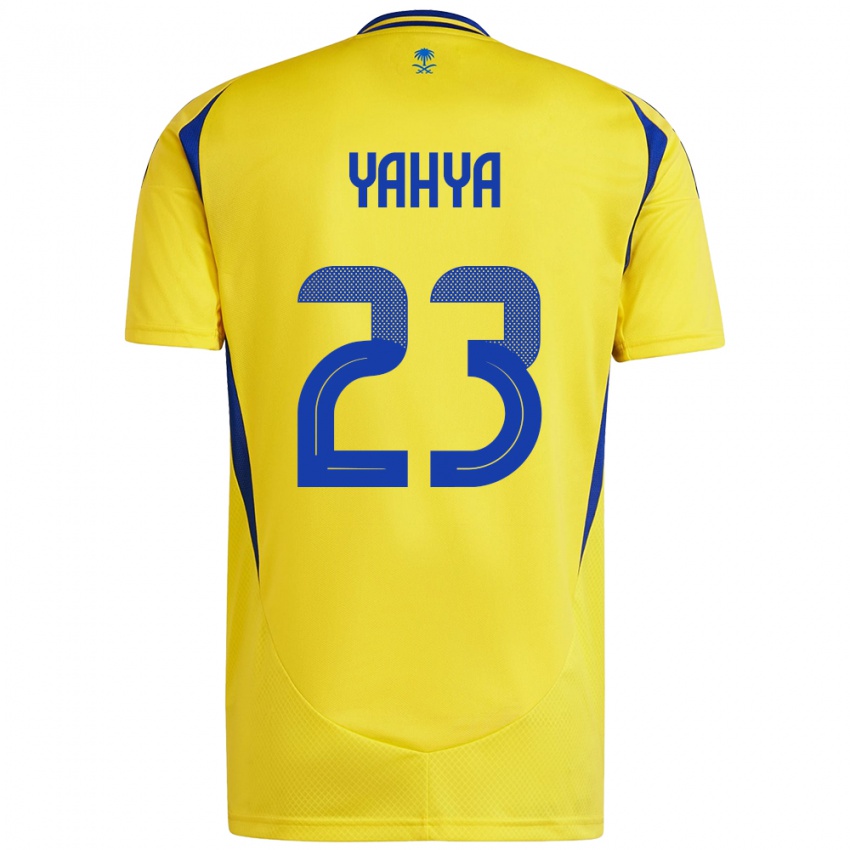 Enfant Maillot Ayman Yahya #23 Jaune Bleu Tenues Domicile 2024/25 T-Shirt Suisse