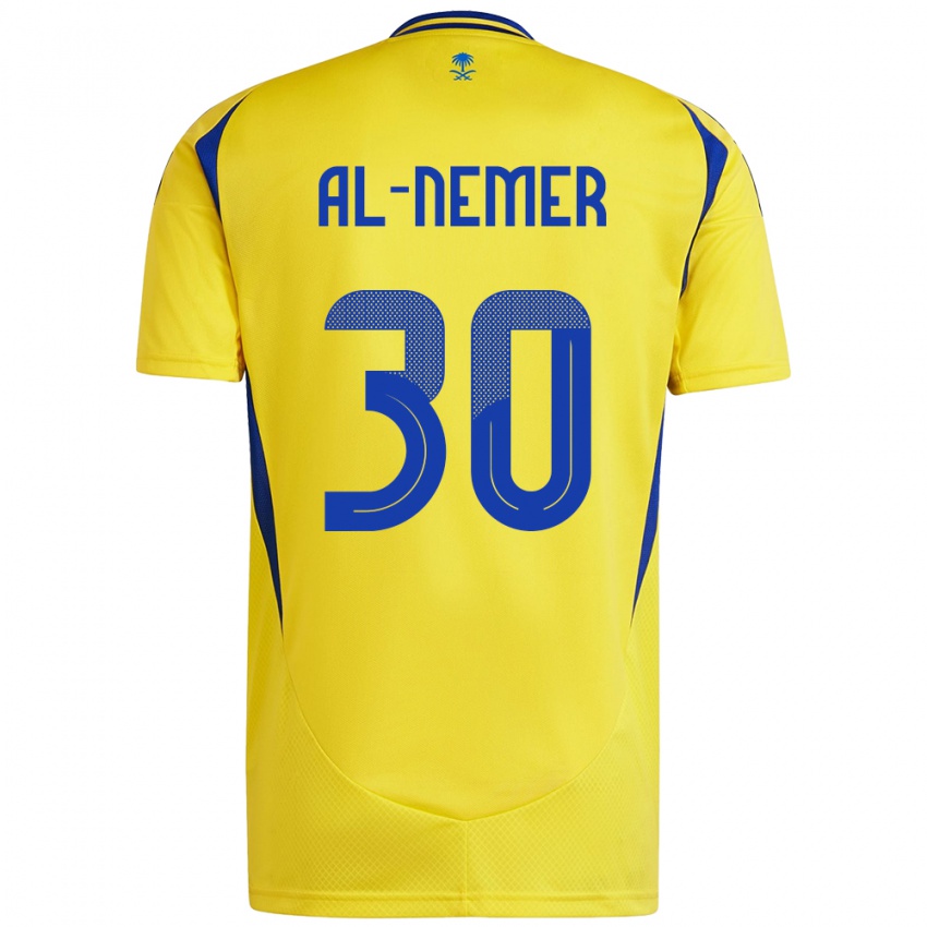 Enfant Maillot Meshari Al-Nemer #30 Jaune Bleu Tenues Domicile 2024/25 T-Shirt Suisse