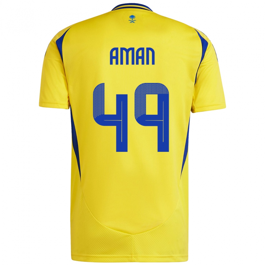 Enfant Maillot Awad Aman #49 Jaune Bleu Tenues Domicile 2024/25 T-Shirt Suisse