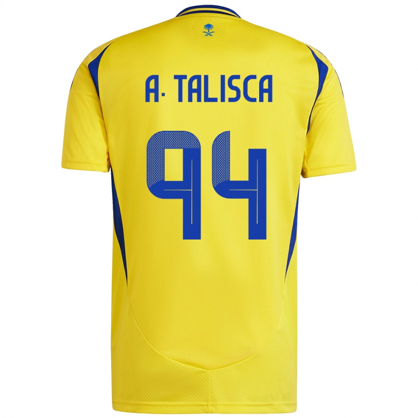 Enfant Maillot Talisca #94 Jaune Bleu Tenues Domicile 2024/25 T-Shirt Suisse