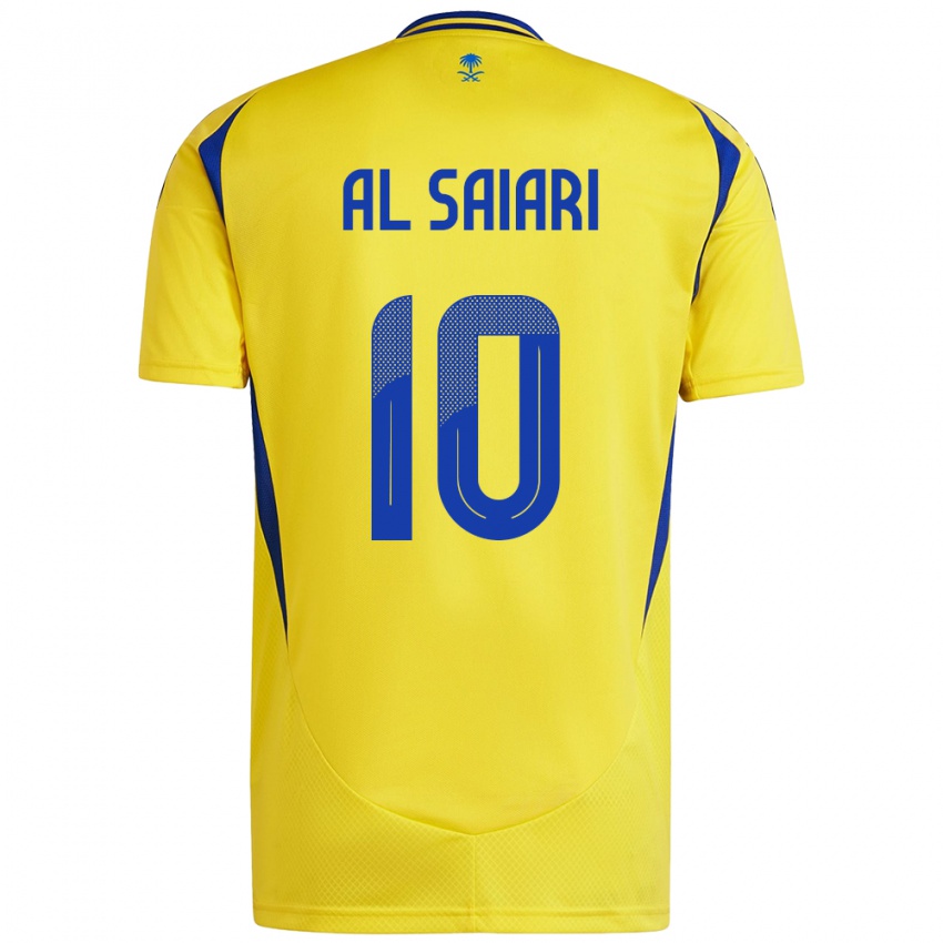 Enfant Maillot Mubarkh Al-Saiari #10 Jaune Bleu Tenues Domicile 2024/25 T-Shirt Suisse