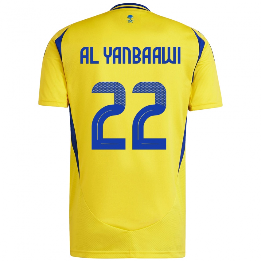 Enfant Maillot Tahani Al-Yanbaawi #22 Jaune Bleu Tenues Domicile 2024/25 T-Shirt Suisse