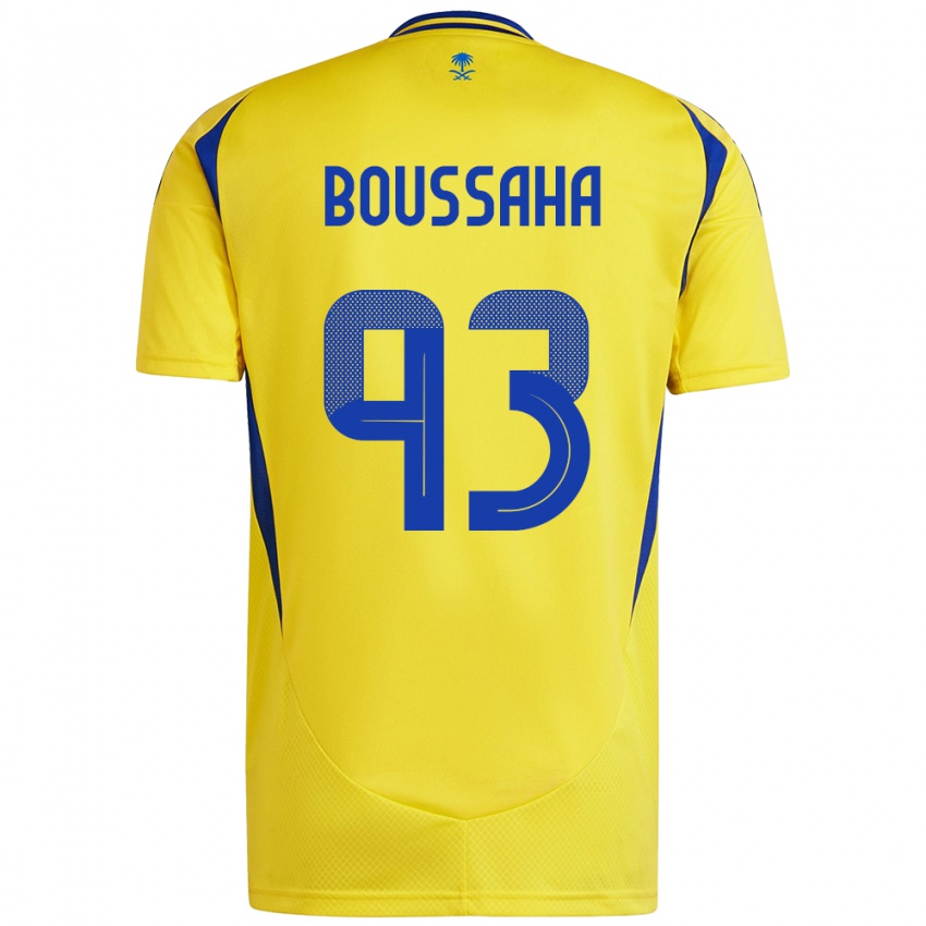 Enfant Maillot Lina Boussaha #93 Jaune Bleu Tenues Domicile 2024/25 T-Shirt Suisse