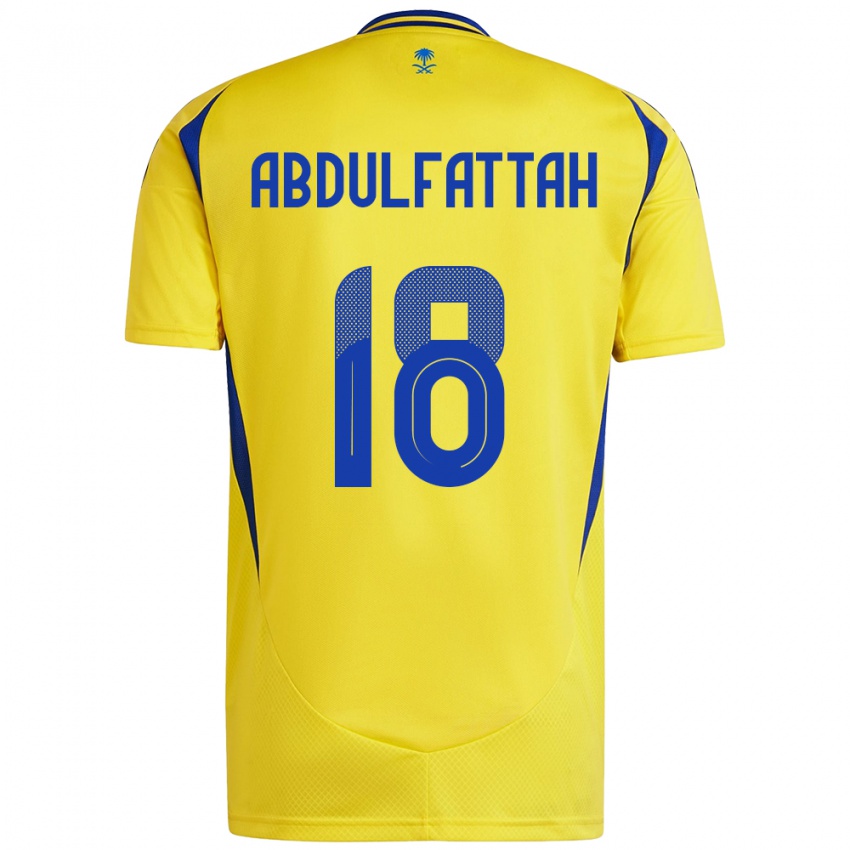 Enfant Maillot Abdulfattah Adam #18 Jaune Bleu Tenues Domicile 2024/25 T-Shirt Suisse