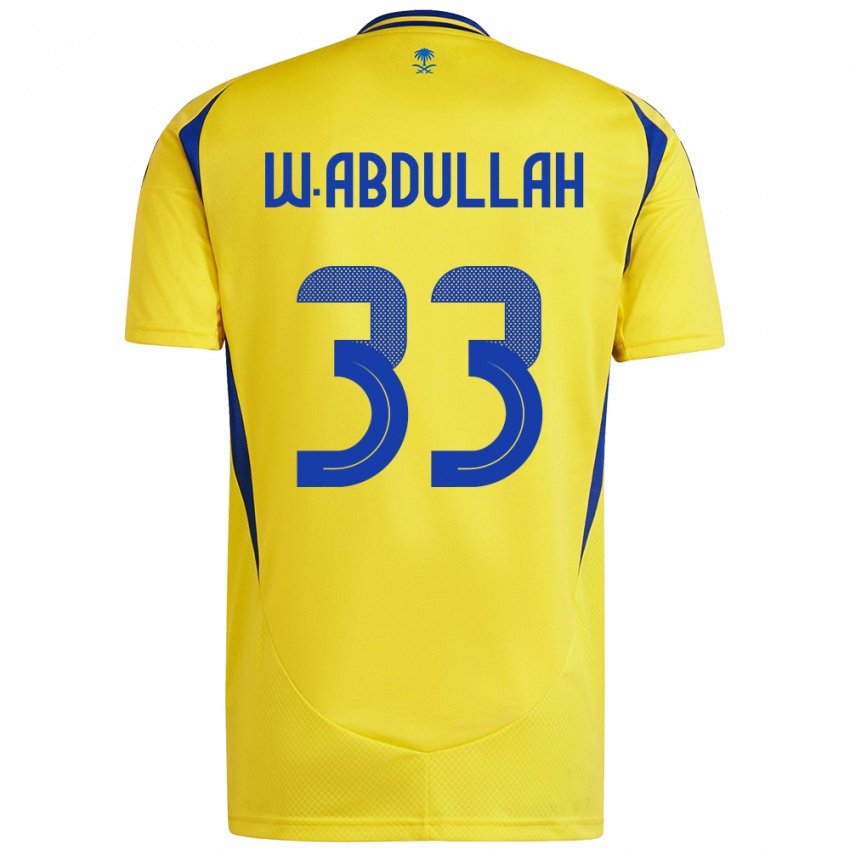 Enfant Maillot Waleed Abdullah #33 Jaune Bleu Tenues Domicile 2024/25 T-Shirt Suisse