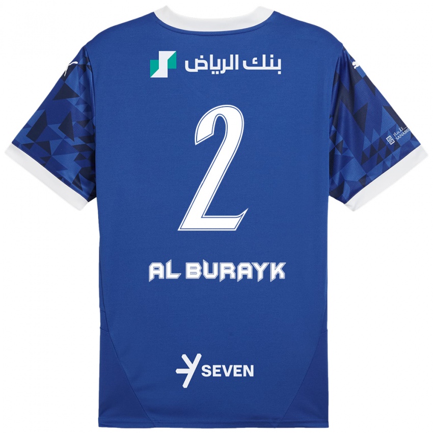 Kinder Mohammed Al-Burayk #2 Dunkelblau Weiß Heimtrikot Trikot 2024/25 T-Shirt Schweiz