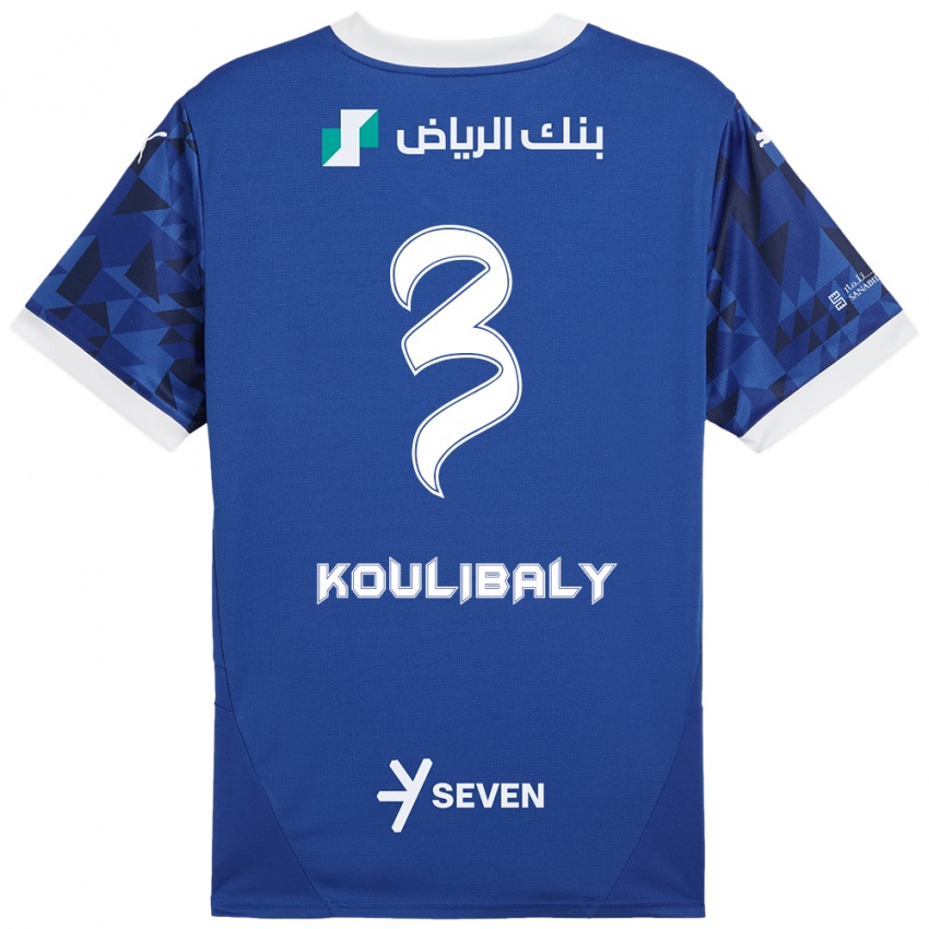 Kinder Kalidou Koulibaly #3 Dunkelblau Weiß Heimtrikot Trikot 2024/25 T-Shirt Schweiz