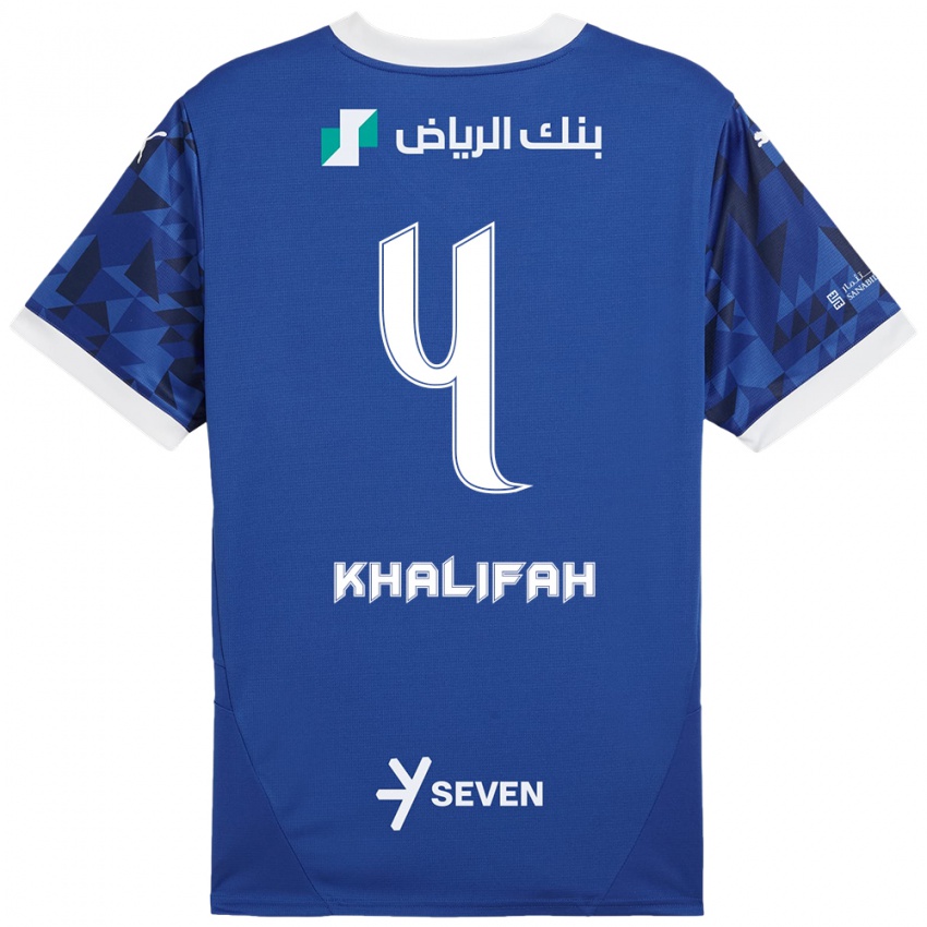 Kinder Khalifah Al-Dawsari #4 Dunkelblau Weiß Heimtrikot Trikot 2024/25 T-Shirt Schweiz