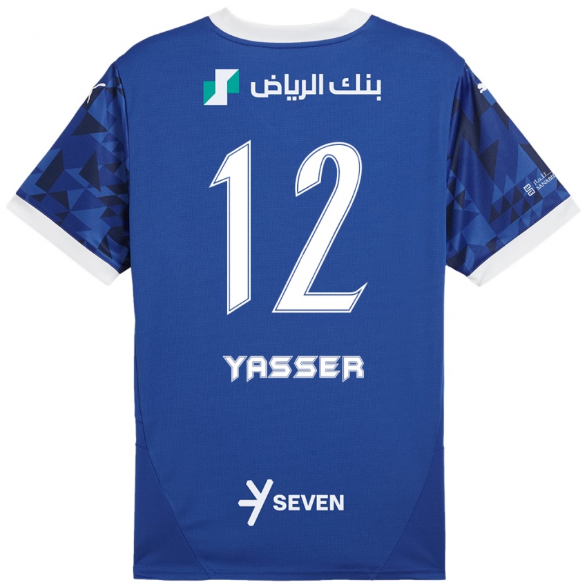 Kinder Yasser Al-Shahrani #12 Dunkelblau Weiß Heimtrikot Trikot 2024/25 T-Shirt Schweiz