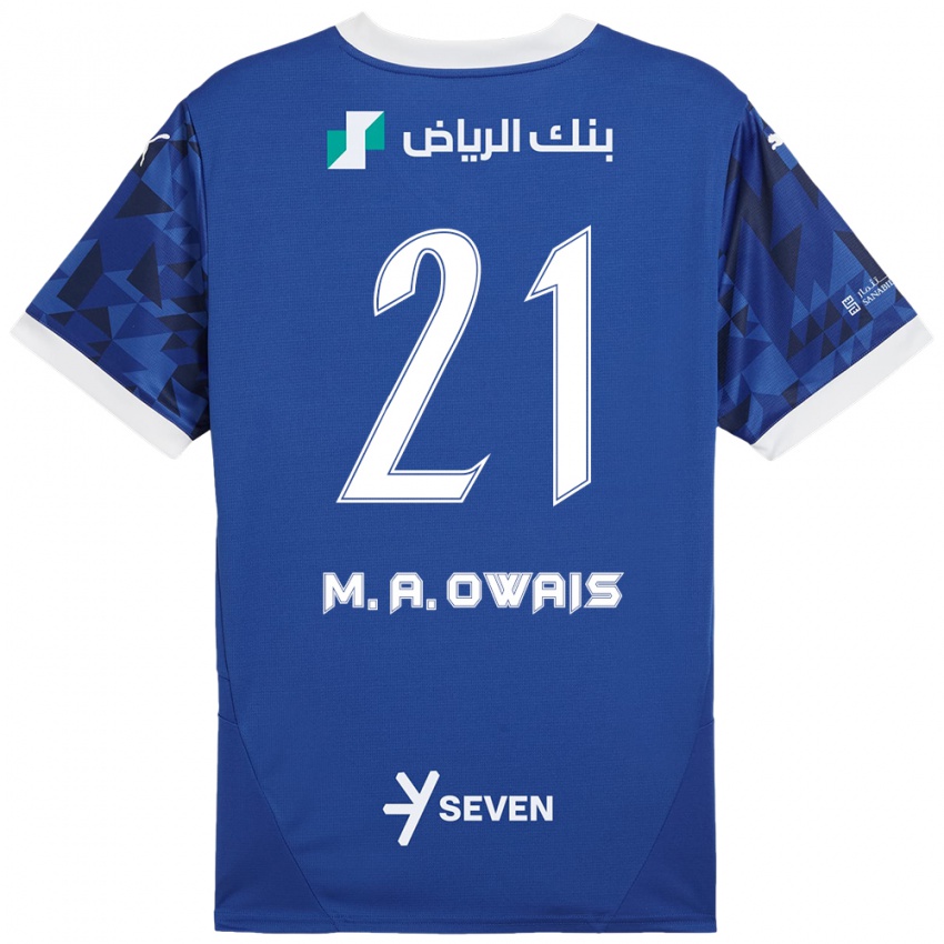 Kinder Mohammed Al-Owais #21 Dunkelblau Weiß Heimtrikot Trikot 2024/25 T-Shirt Schweiz