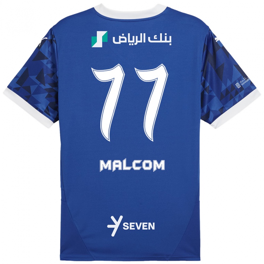 Kinder Malcom #77 Dunkelblau Weiß Heimtrikot Trikot 2024/25 T-Shirt Schweiz