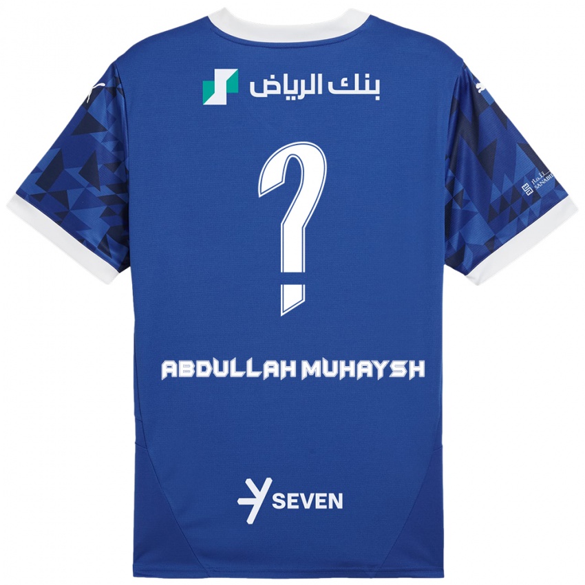 Kinder Mohammed Abdullah Muhaysh #0 Dunkelblau Weiß Heimtrikot Trikot 2024/25 T-Shirt Schweiz