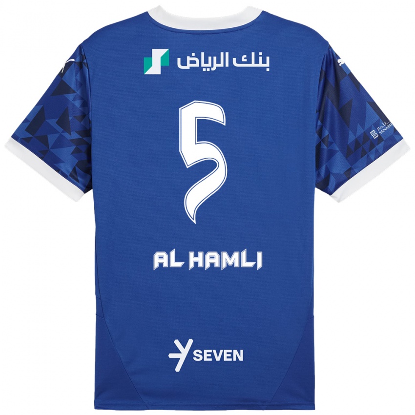 Kinder Noura Al-Hamli #5 Dunkelblau Weiß Heimtrikot Trikot 2024/25 T-Shirt Schweiz