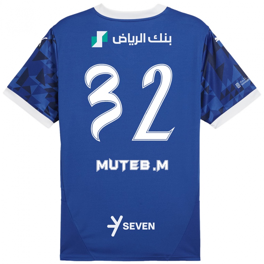 Kinder Muteb Al-Mufarrij #32 Dunkelblau Weiß Heimtrikot Trikot 2024/25 T-Shirt Schweiz