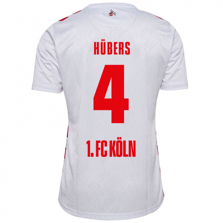 Kinder Timo Hübers #4 Weiß Rot Heimtrikot Trikot 2024/25 T-Shirt Schweiz