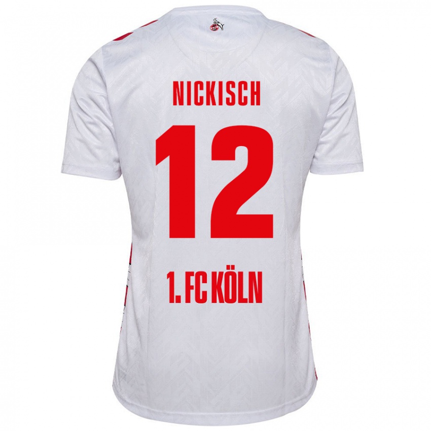 Kinder Jonas Nickisch #12 Weiß Rot Heimtrikot Trikot 2024/25 T-Shirt Schweiz