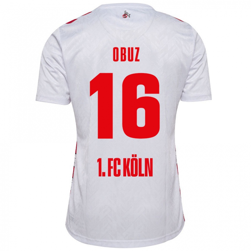 Kinder Marvin Obuz #16 Weiß Rot Heimtrikot Trikot 2024/25 T-Shirt Schweiz