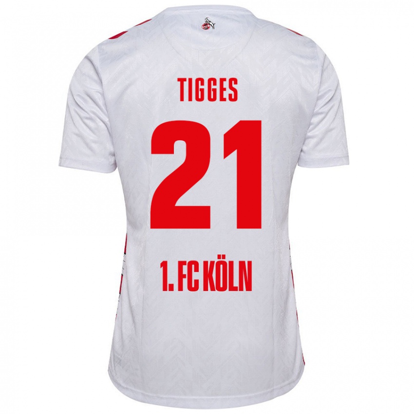 Kinder Steffen Tigges #21 Weiß Rot Heimtrikot Trikot 2024/25 T-Shirt Schweiz