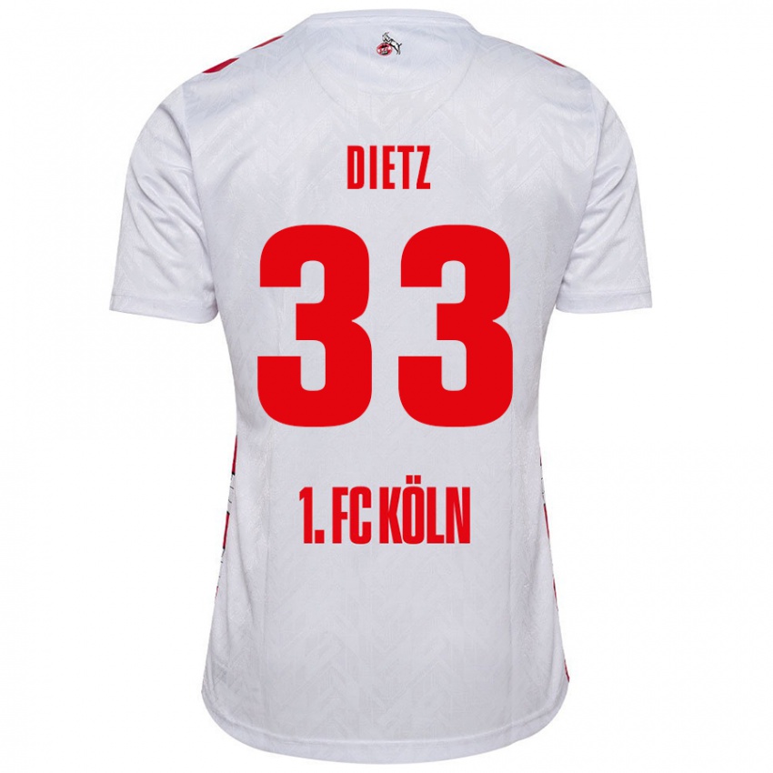 Kinder Florian Dietz #33 Weiß Rot Heimtrikot Trikot 2024/25 T-Shirt Schweiz