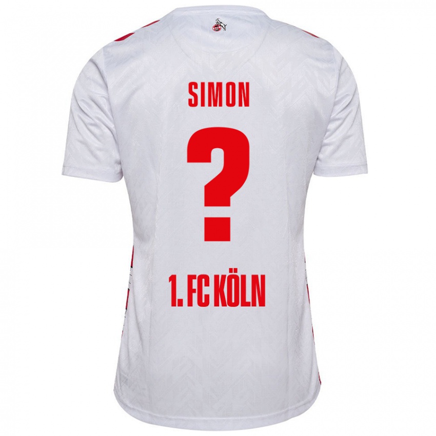 Enfant Maillot Josias Simon #0 Blanc Rouge Tenues Domicile 2024/25 T-Shirt Suisse