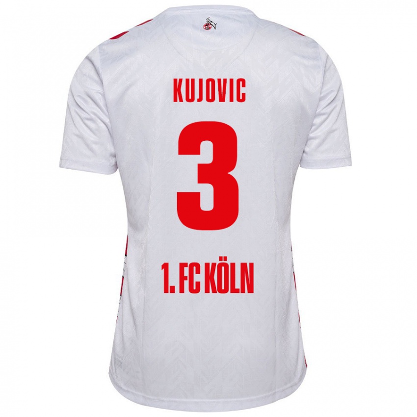 Enfant Maillot Emin Kujovic #3 Blanc Rouge Tenues Domicile 2024/25 T-Shirt Suisse