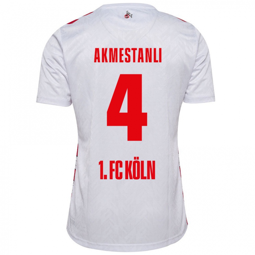 Enfant Maillot Teoman Akmestanli #4 Blanc Rouge Tenues Domicile 2024/25 T-Shirt Suisse