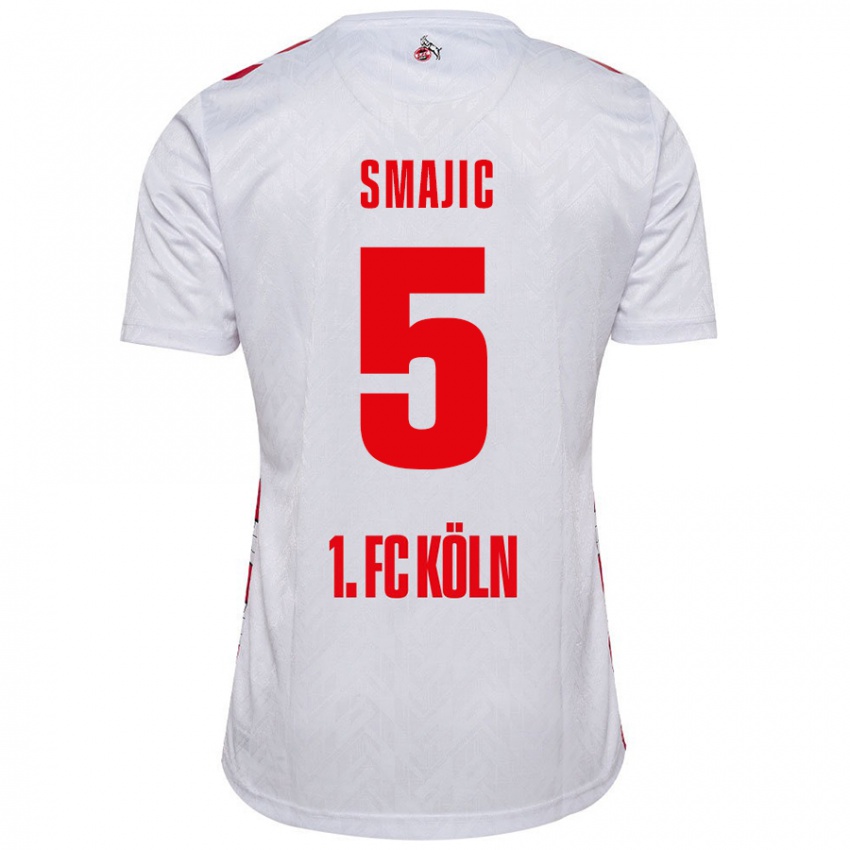 Enfant Maillot Rijad Smajic #5 Blanc Rouge Tenues Domicile 2024/25 T-Shirt Suisse