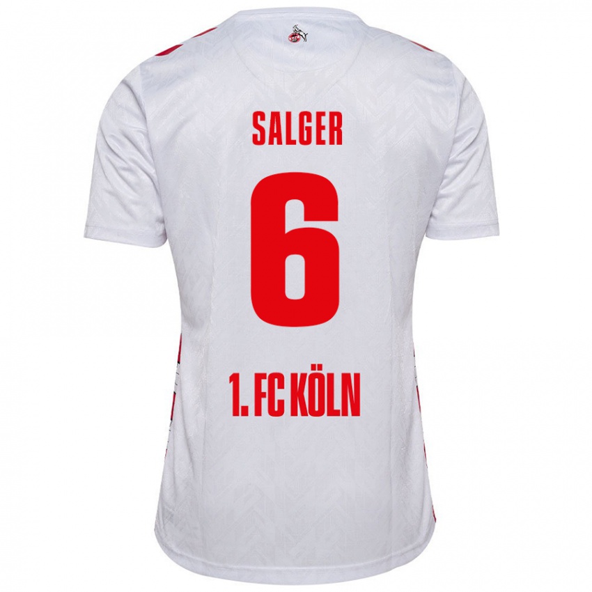 Enfant Maillot Stephan Salger #6 Blanc Rouge Tenues Domicile 2024/25 T-Shirt Suisse